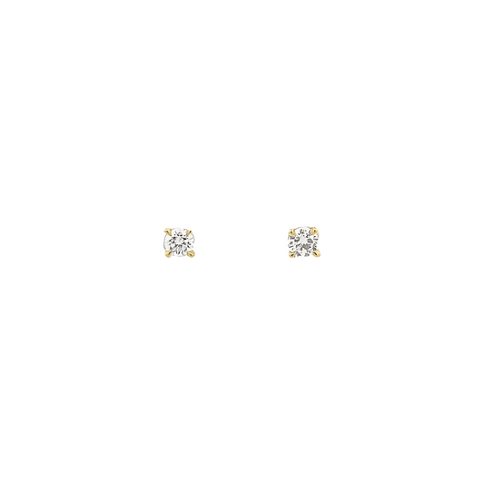 0.49ct G Si1 Round cut yellow earrings