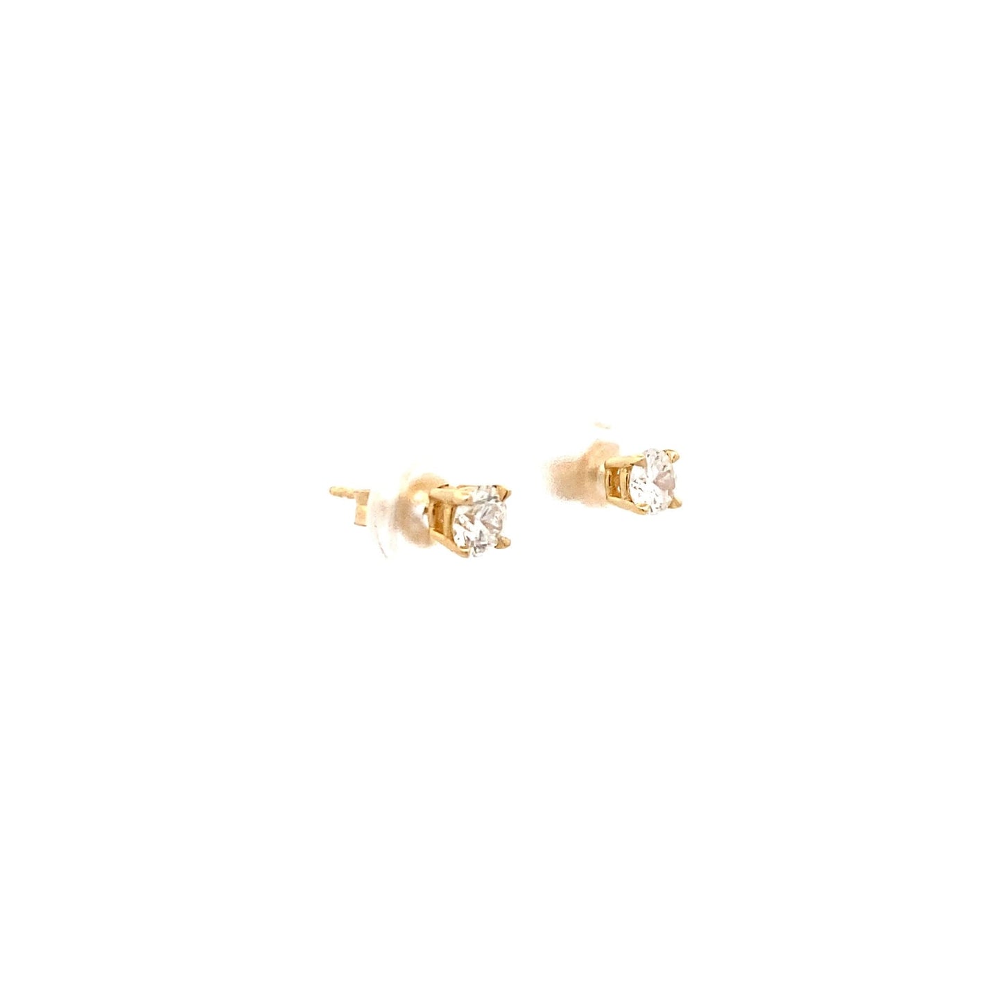 0.68ct G Si1 round cut yellow gold earrings