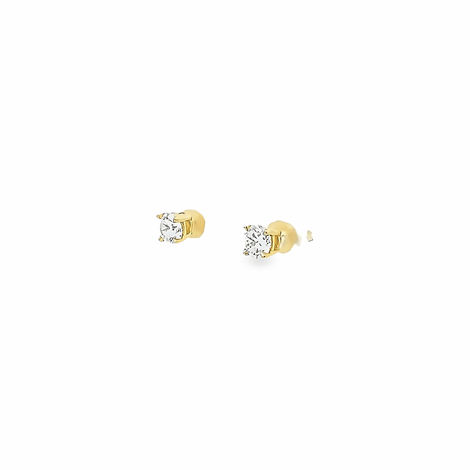 0.68ct G Si1 round cut yellow gold earrings