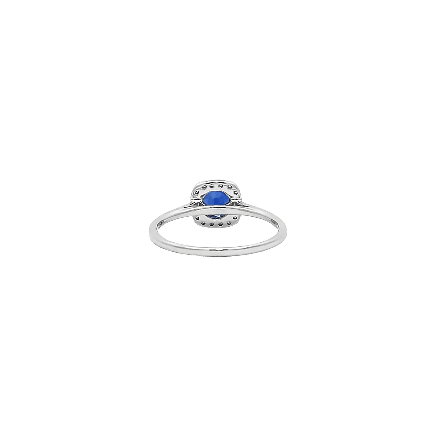 0.65ct Round blue sapphire engagement ring