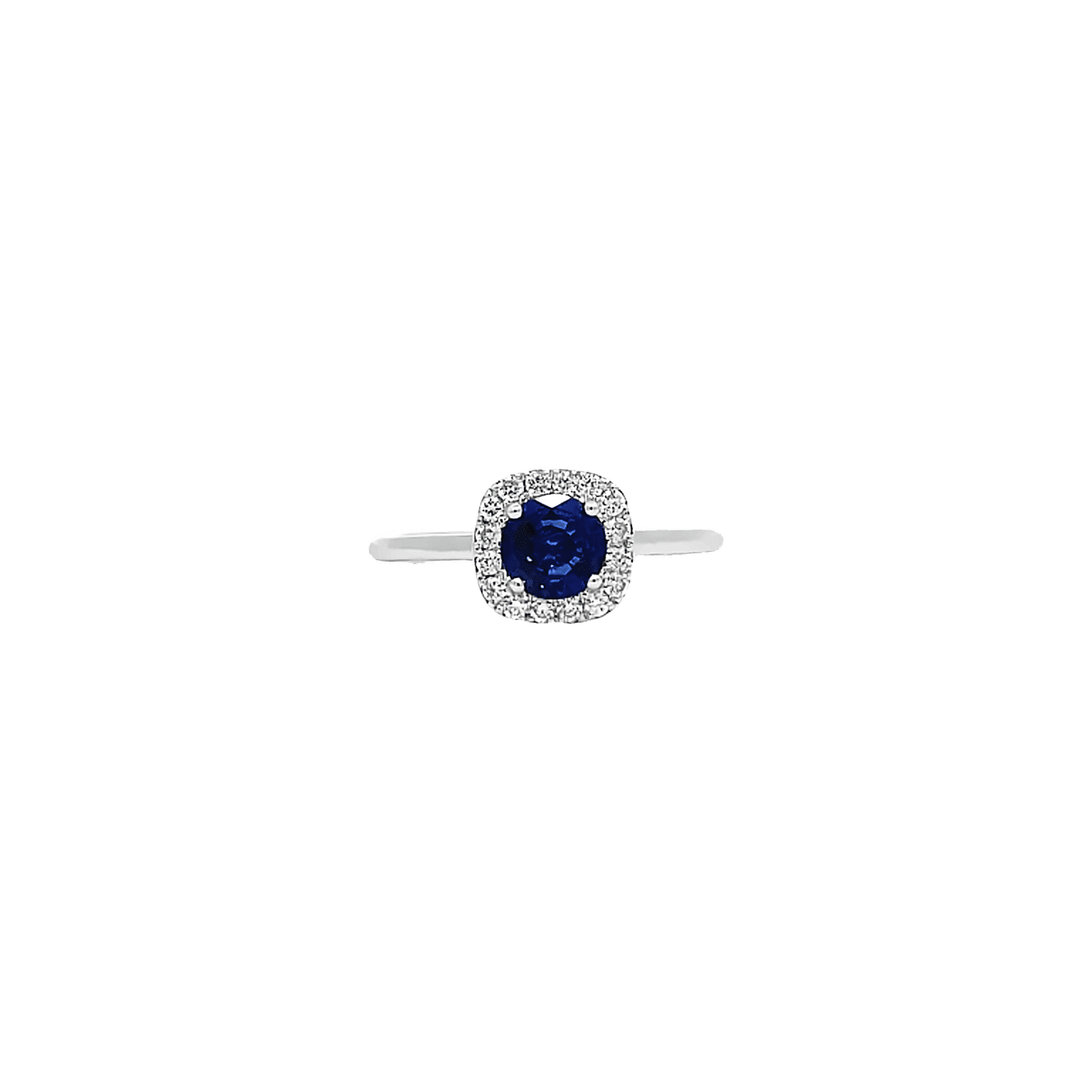 0.65ct Round blue sapphire engagement ring