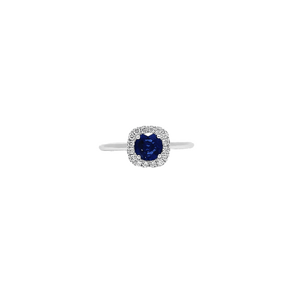 0.65ct Round blue sapphire engagement ring