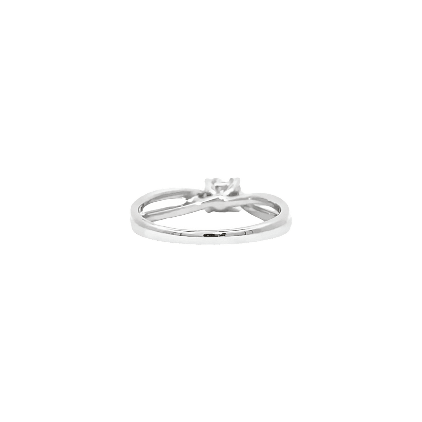 0.61ct, G, Si1, round cut diamond twisted engagement ring