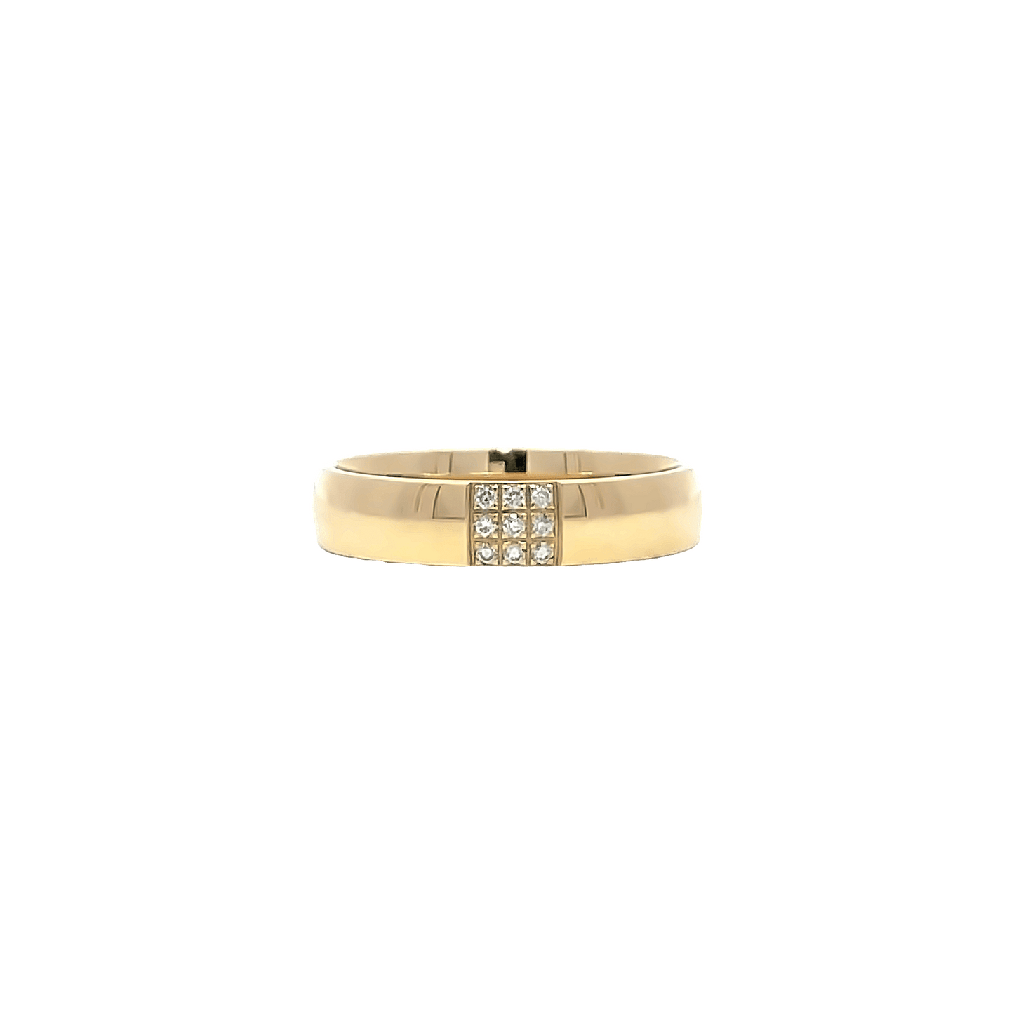 Yellow gold diamond wedding band