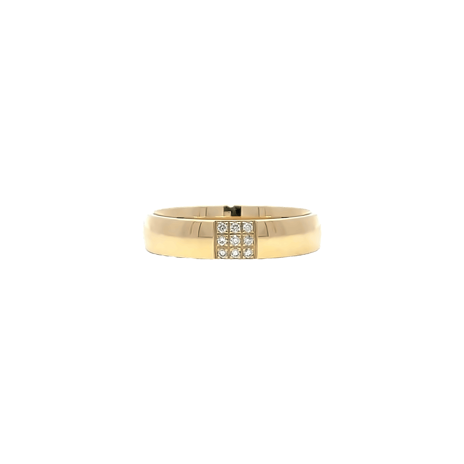 Yellow gold diamond wedding band