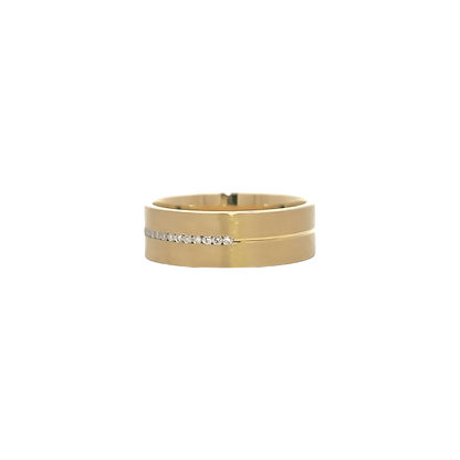 Yellow gold diamond wedding band