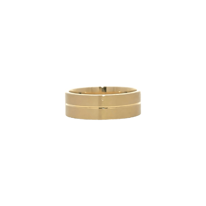 Yellow gold diamond wedding band