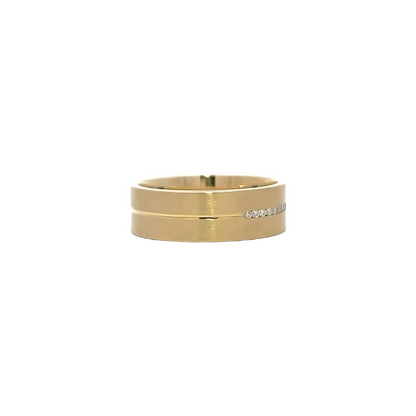 Yellow gold diamond wedding band