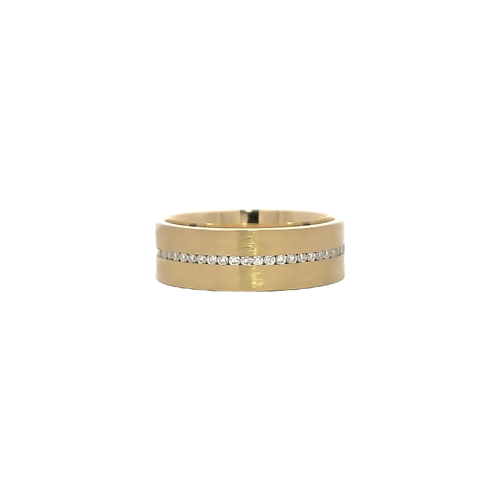 Yellow gold diamond wedding band