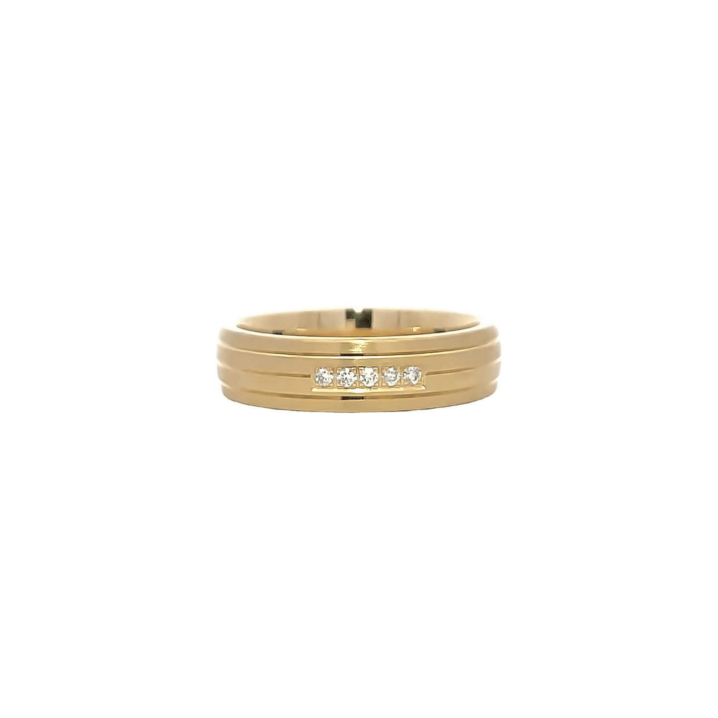 Yellow gold diamond band