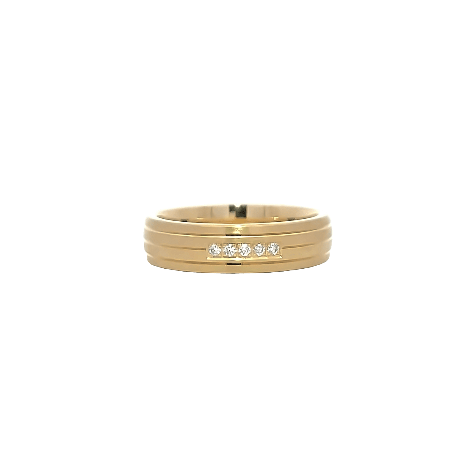 Yellow gold diamond band