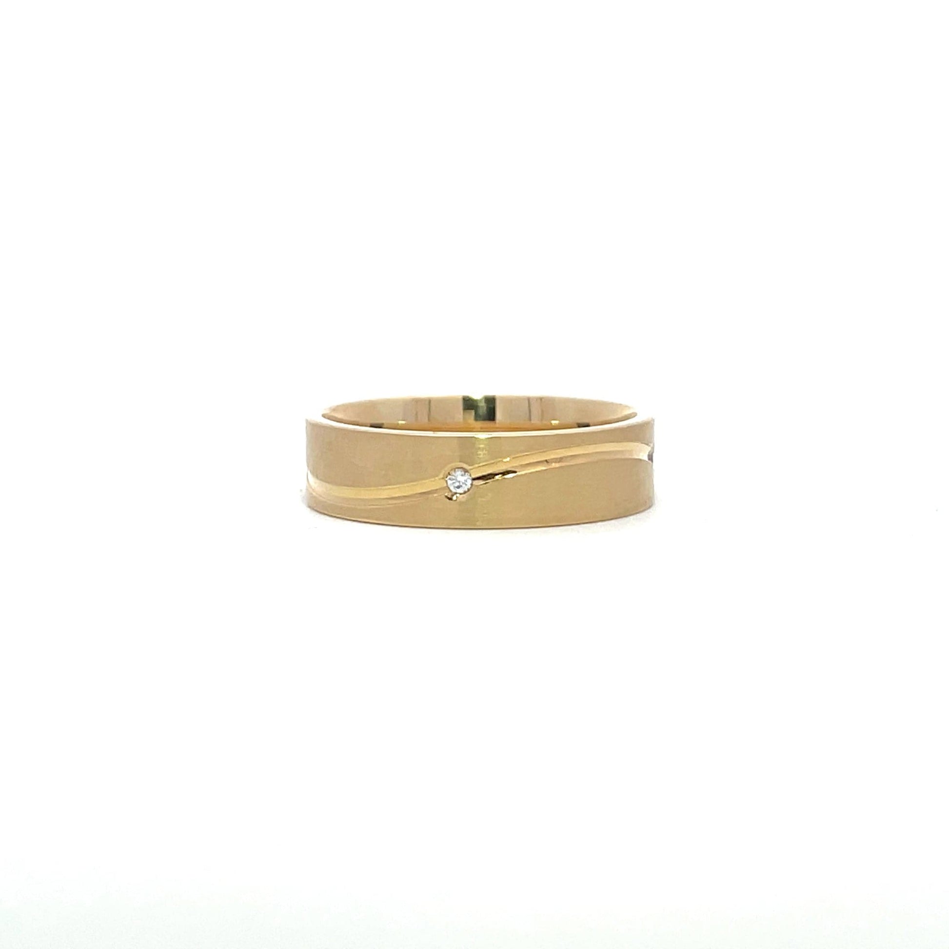 Yellow gold diamond band