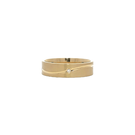 Yellow gold diamond band