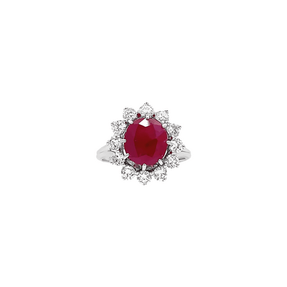 2.60ct Oval Ruby engagement ring