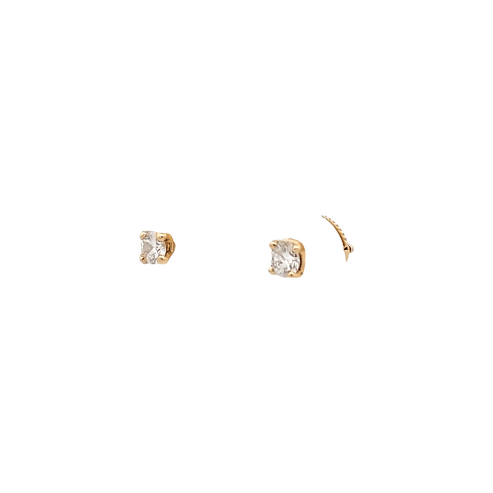 0.22ct Yellow gold diamond earrings