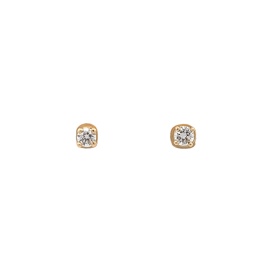 0.22ct Yellow gold diamond earrings