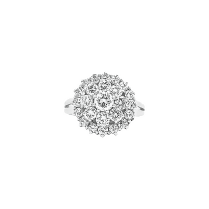 1.47ct F VS Pavé set diamond cluster ring