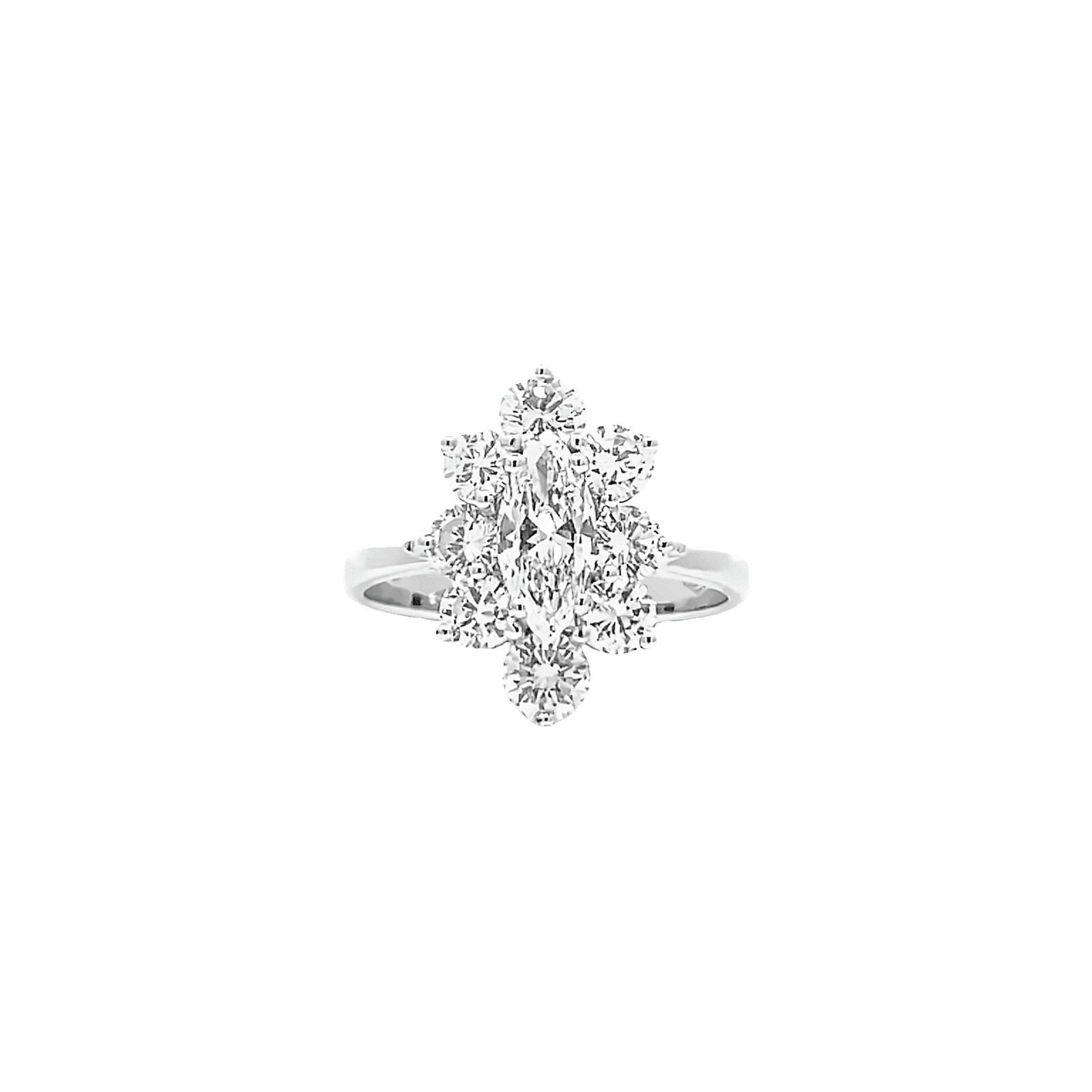 Marquise cluster engagement ring