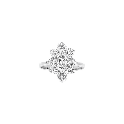 Marquise cluster engagement ring