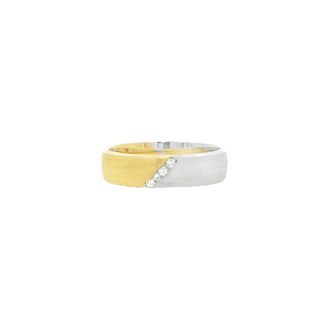 Bicolor gold diamond ring