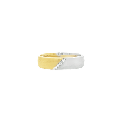 Bicolor gold diamond ring