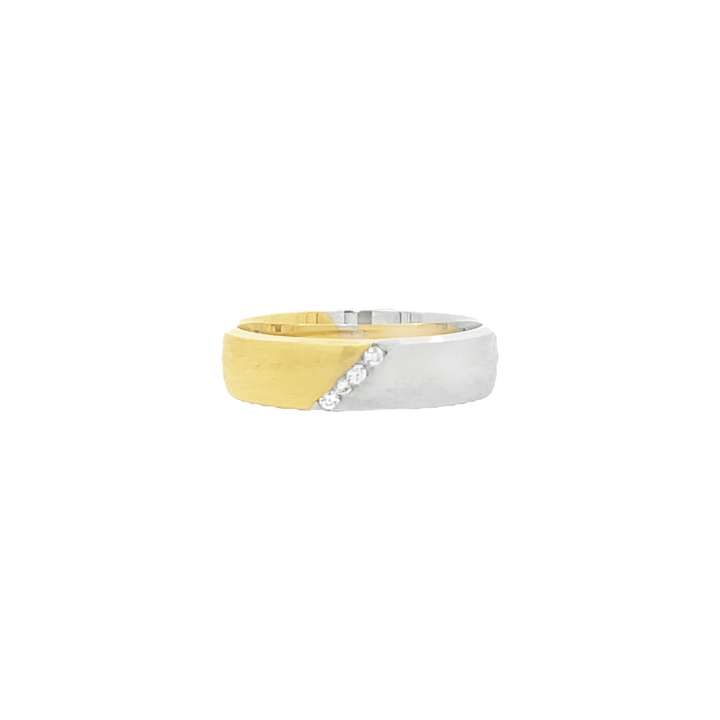 Bicolor gold diamond ring