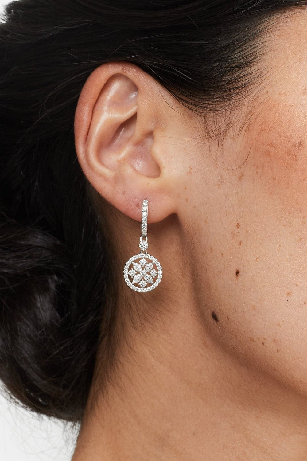 Marquise Flower earrings circle design