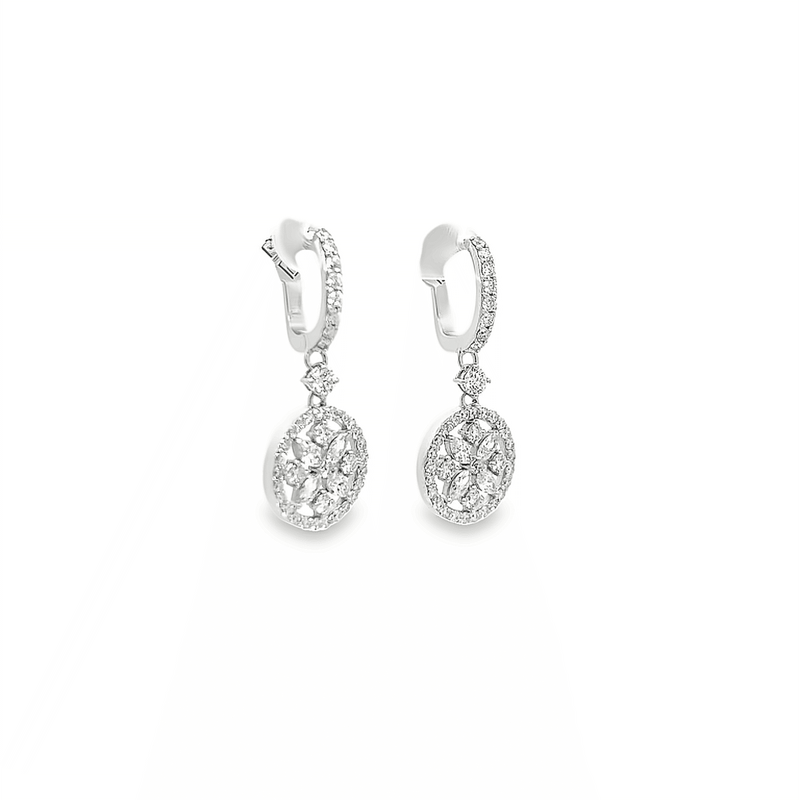 Marquise Flower earrings circle design