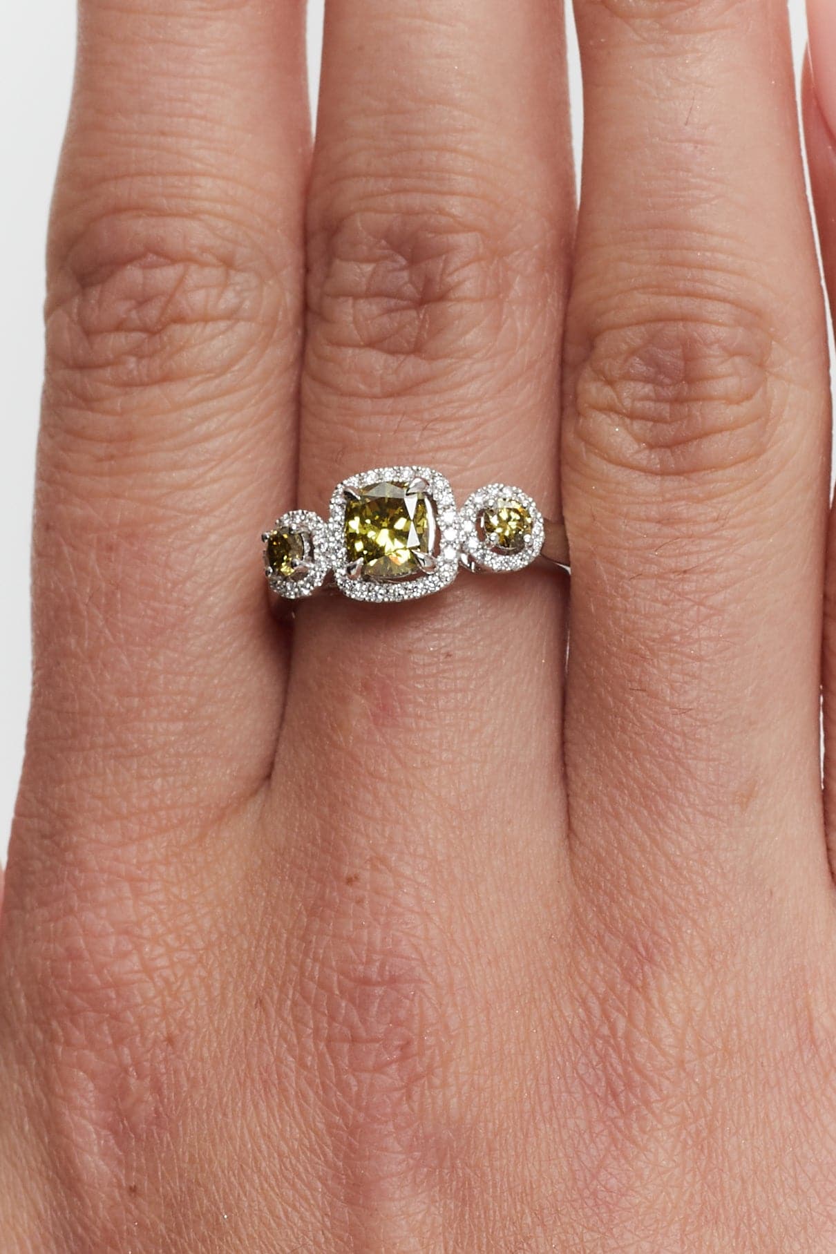 Fancy colour brownish yellow diamond trilogy.