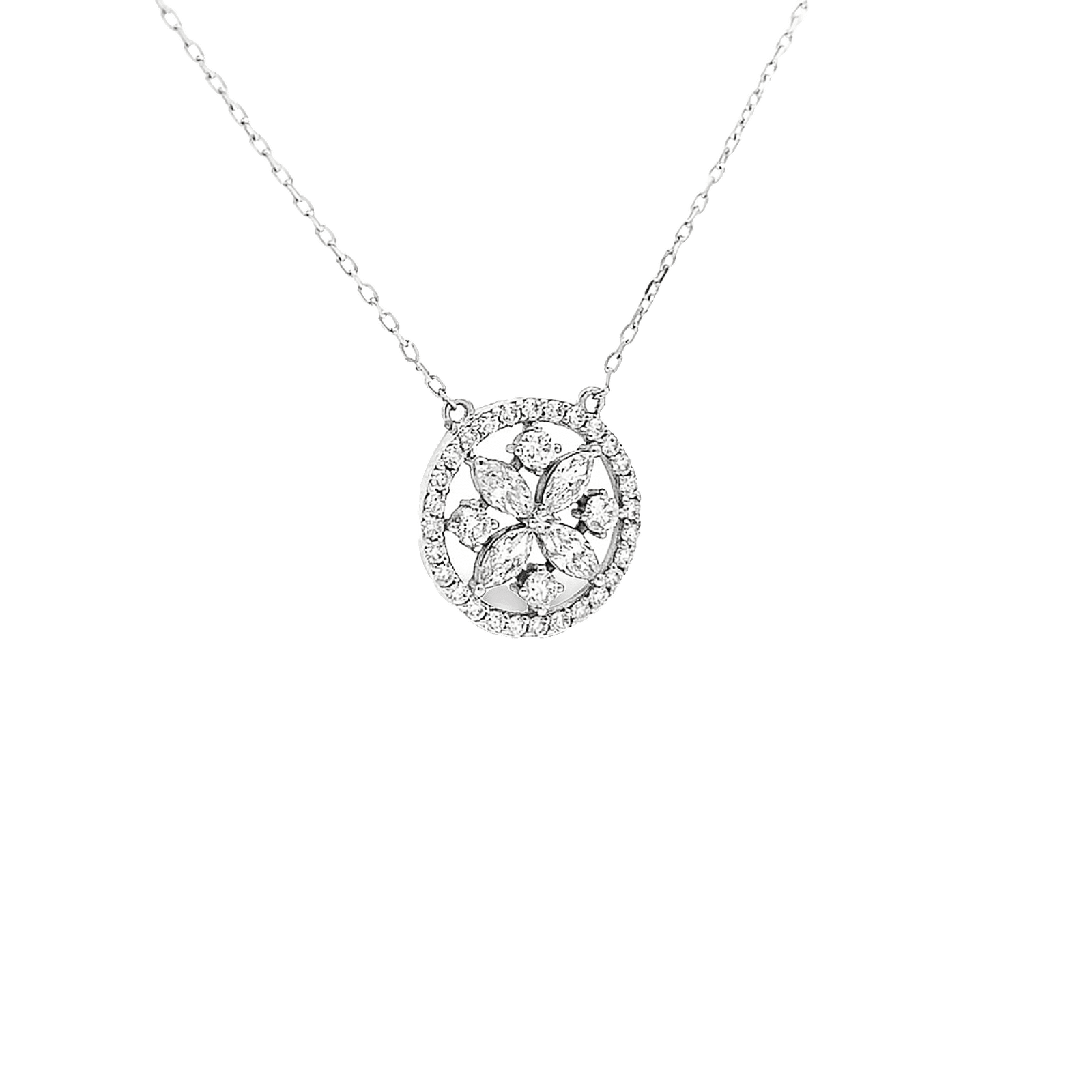 Pendant Marquise flower circle