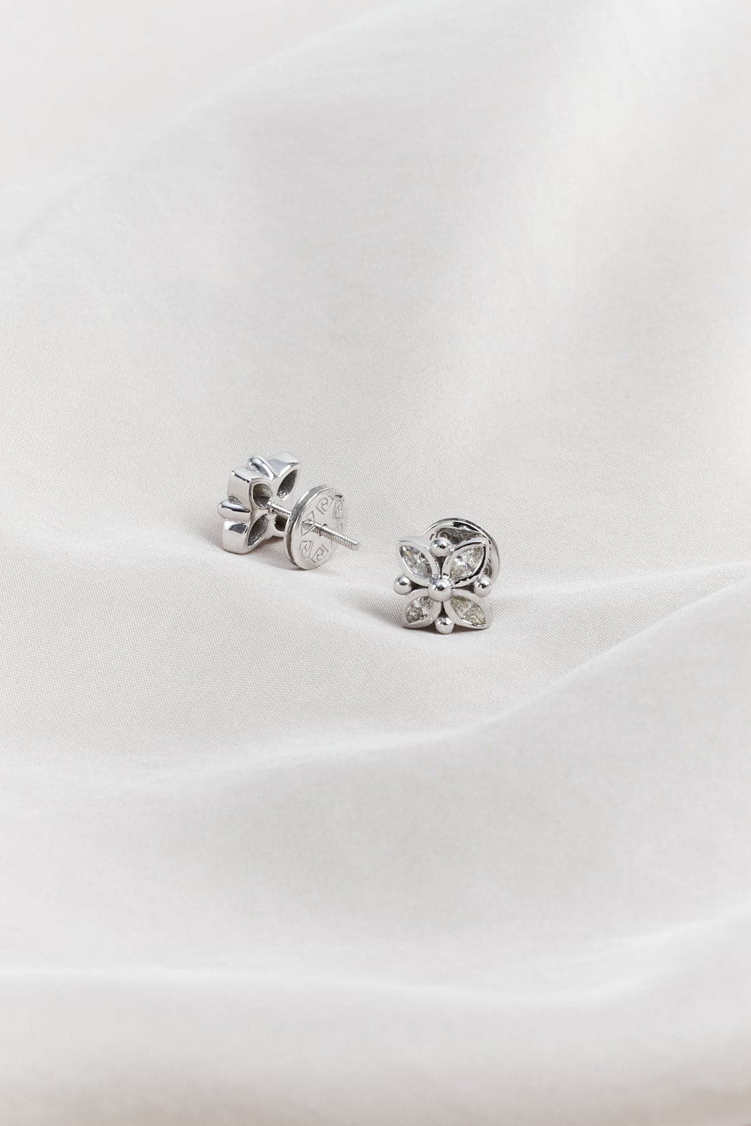 Marquise flower bezel studs