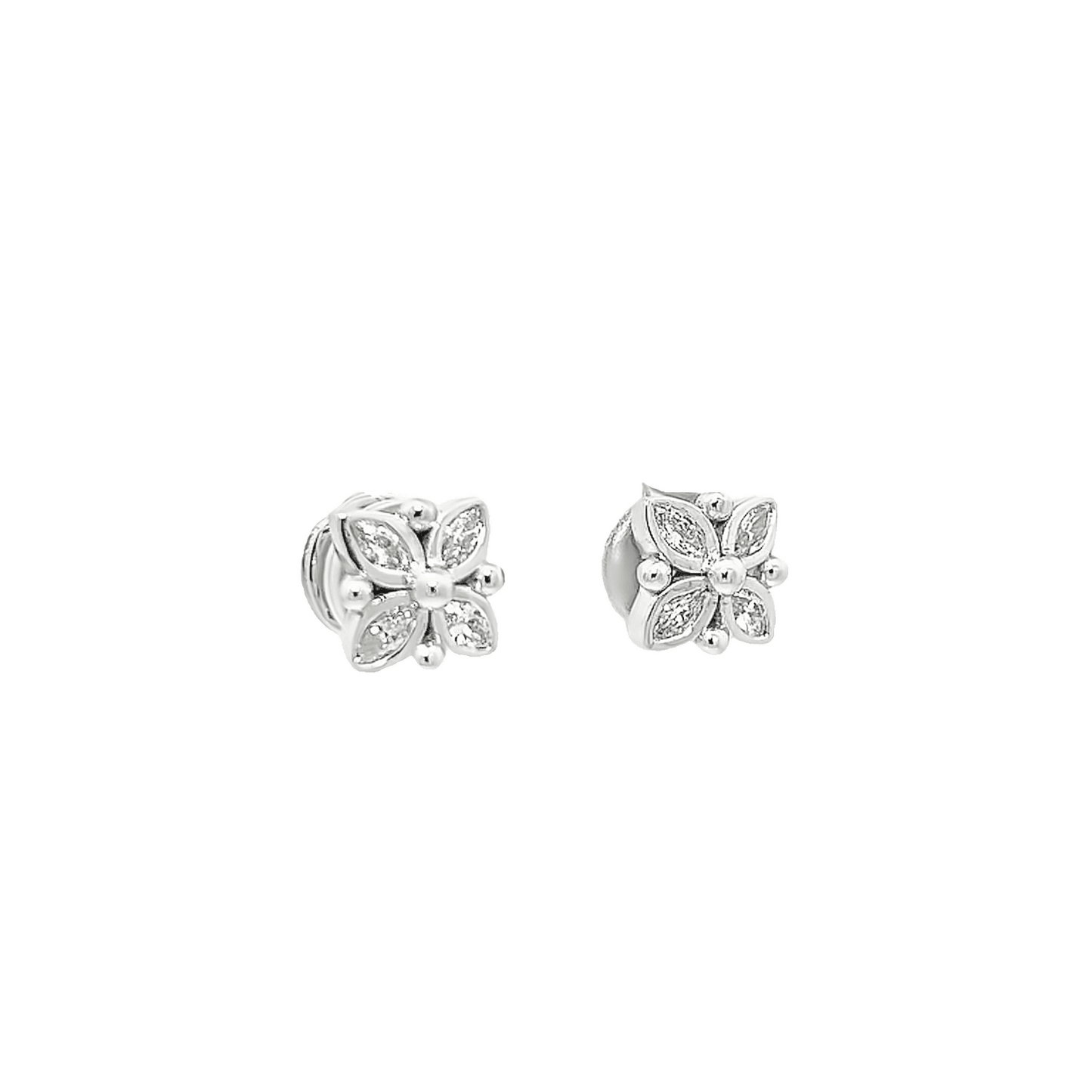 Marquise flower bezel studs