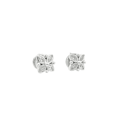 Marquise flower bezel studs