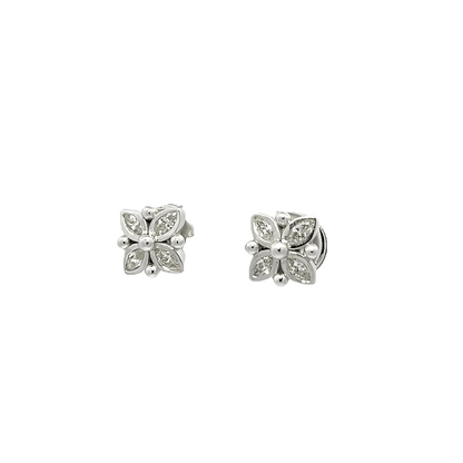 Marquise flower bezel studs