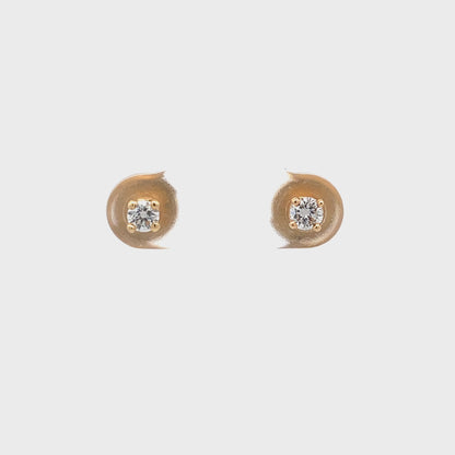 0.22ct Yellow gold diamond earrings