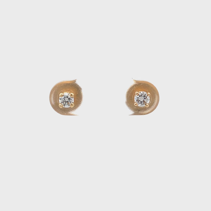 Boucles d'oreilles diamants en or jaune 0,22 ct