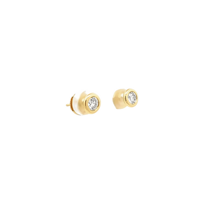 0,50ct G Si1 diamond stud earrings, bezel set