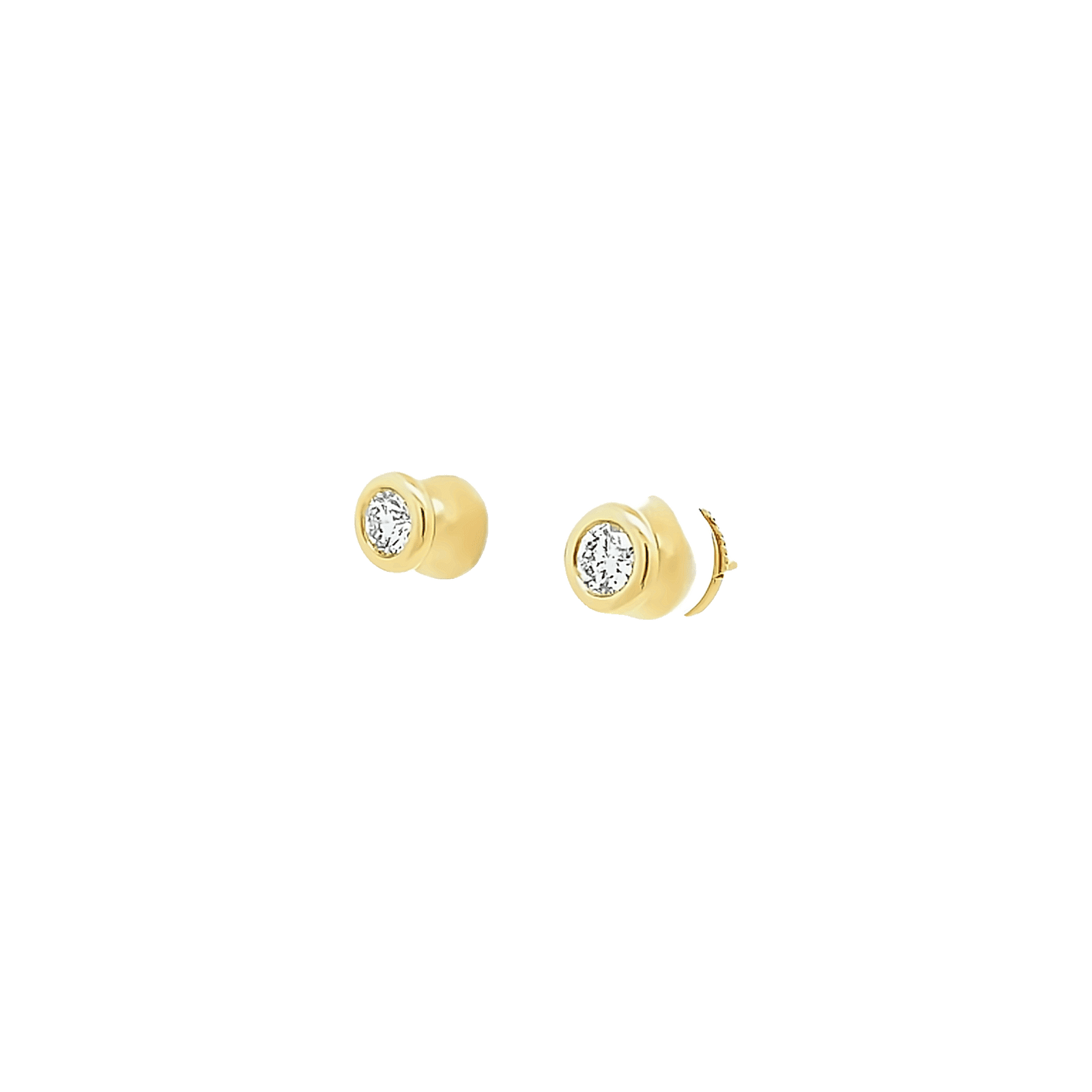 0,50ct G Si1 diamond stud earrings, bezel set