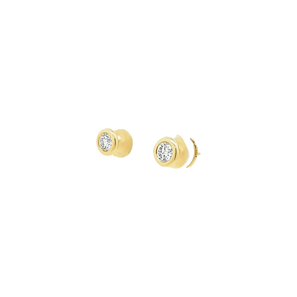 0,50ct G Si1 diamond stud earrings, bezel set