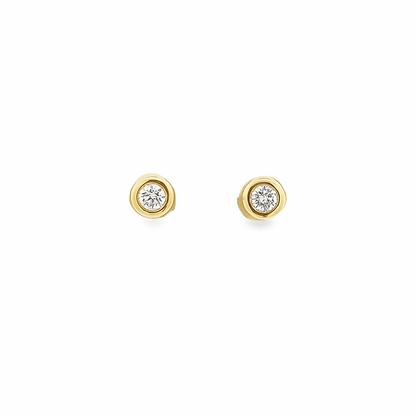 0,50ct G Si1 diamond stud earrings, bezel set