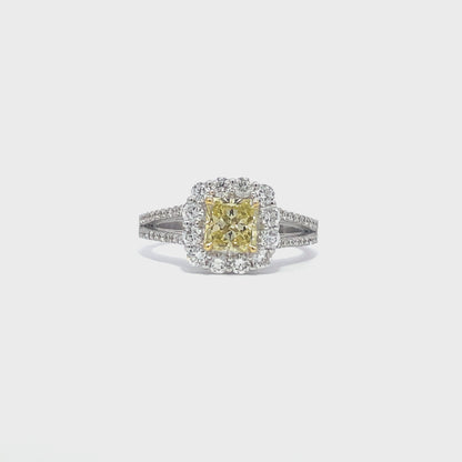 1.60ct Fancy yellow diamond engagement ring